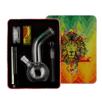 Leaf üveg bong 18cm ¤ Oroszlános díszdobozban