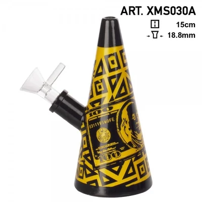 Amsterdam ¤ Limited Edition Dollár üveg bong ¤ Sárga ¤ 15cm
