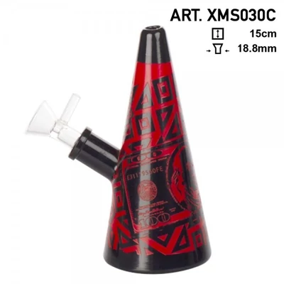 Amsterdam ¤ Limited Edition Dollár üveg bong ¤ Piros ¤ 15cm