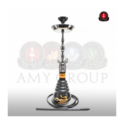 Amy NPX Scorpion Vízipipa ¤ Fekete/narancs mintás üveg & Fényes fekete test ¤ 71cm ¤ Szilikon csővel